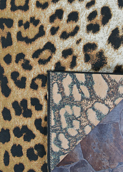 Couristan Dolce Amur Leopard 5750/0003 New Gold Area Rug