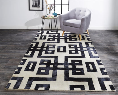 Feizy Lorrain 8568F Black/Ivory Area Rug