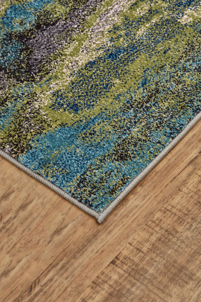 Feizy Brixton 3606F Teal/Teal Area Rug