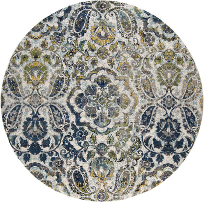Feizy Brixton 3607F Ivory/Teal Area Rug