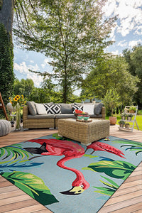 Couristan Covington Flamingos 6177/0220 Multi Tropical Area Rug