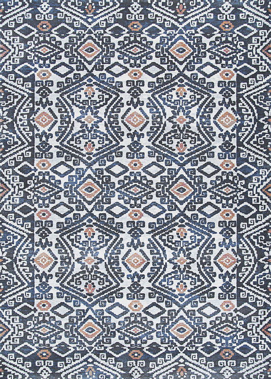 Couristan Everest Bohemia 6374/6636 Denim Ivory Area Rug