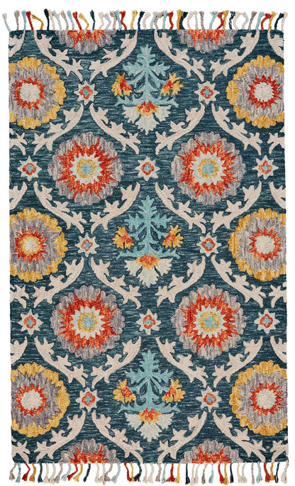 Feizy Abelia 8673F Blue/Gold Area Rug