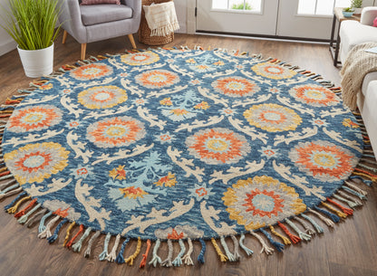 Feizy Abelia 8673F Blue/Gold Area Rug