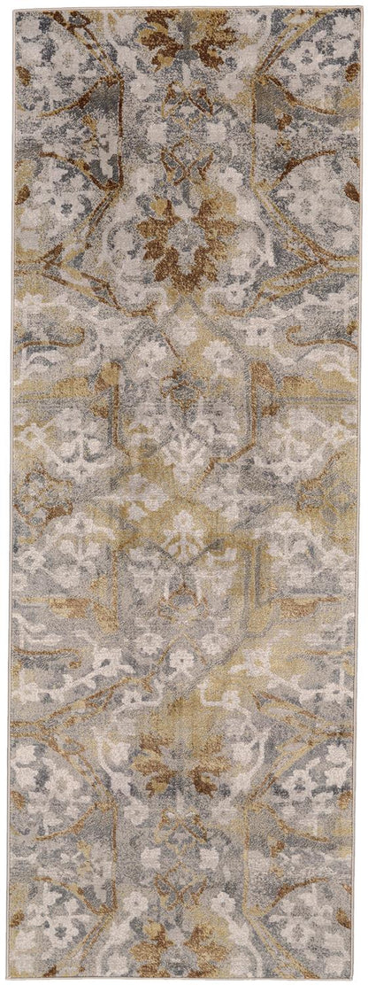 Feizy Cannes 3685F Gray/Gold Area Rug