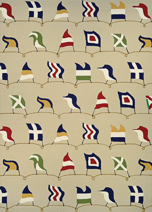 Couristan Outdoor Escape Nautical Flags 6852/6486 Sand Coastal Area Rug