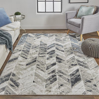 Feizy Micah 3048F Silver/Black Area Rug
