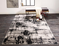 Feizy Micah 3339F Silver/Black Area Rug