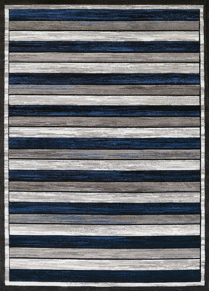 United Weavers Studio Painted Deck Denim Blue (710-00461) Striped Area Rug