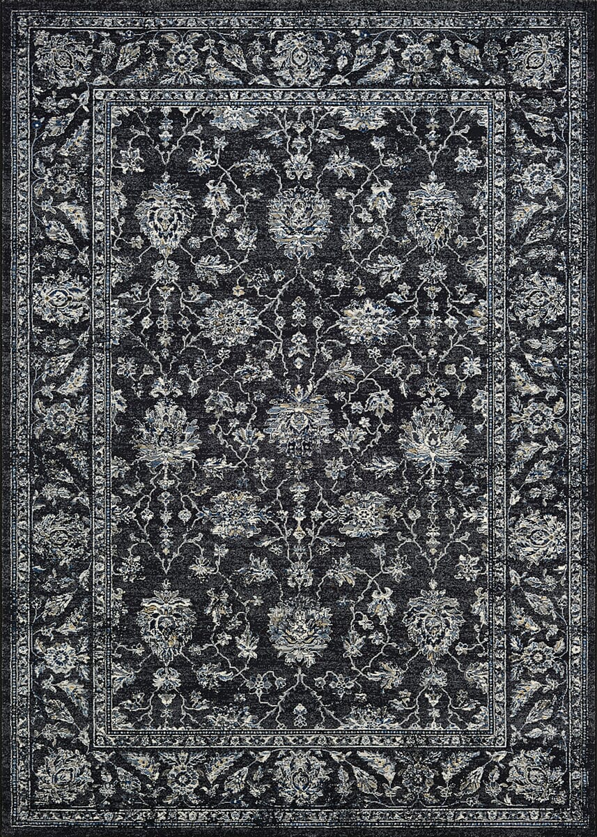 Couristan Sultan Treasures All Over Mashhad 7142/3636 Black Area Rug