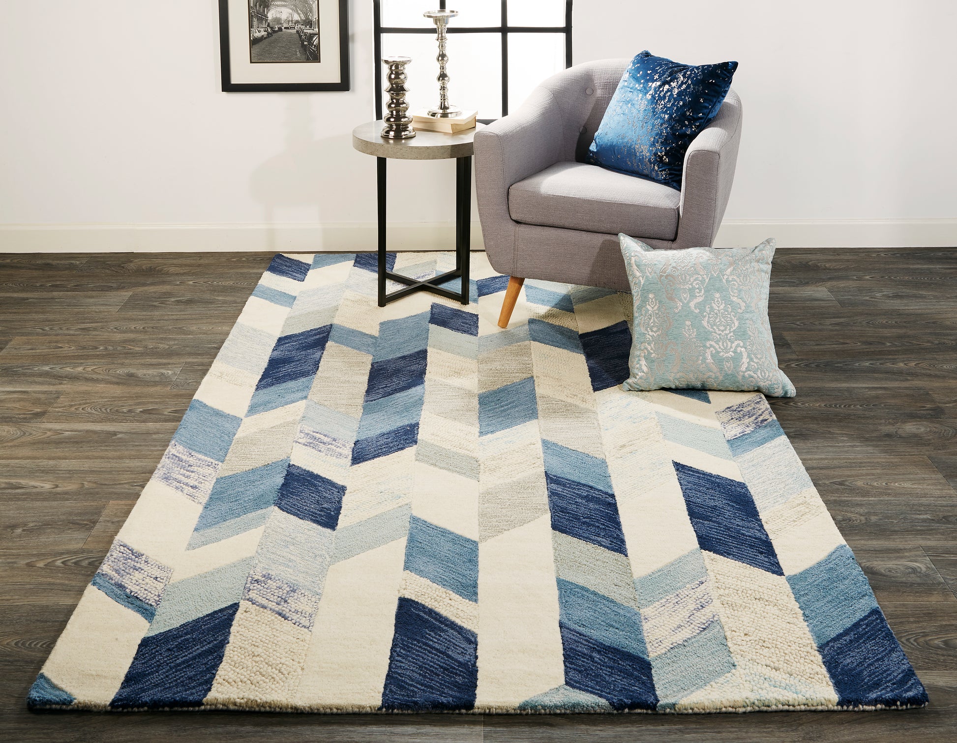 Feizy Arazad 8446F Ivory/Blue Area Rug