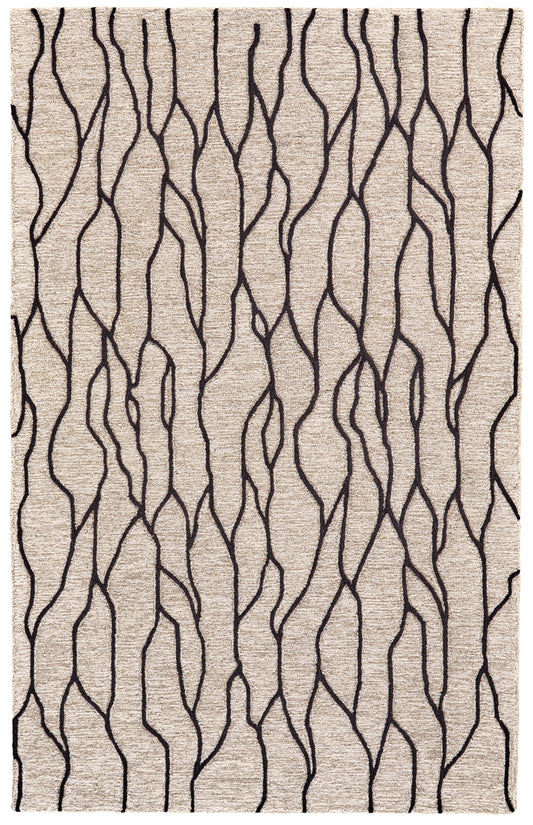 Feizy Enzo 8734F Taupe/Black Area Rug