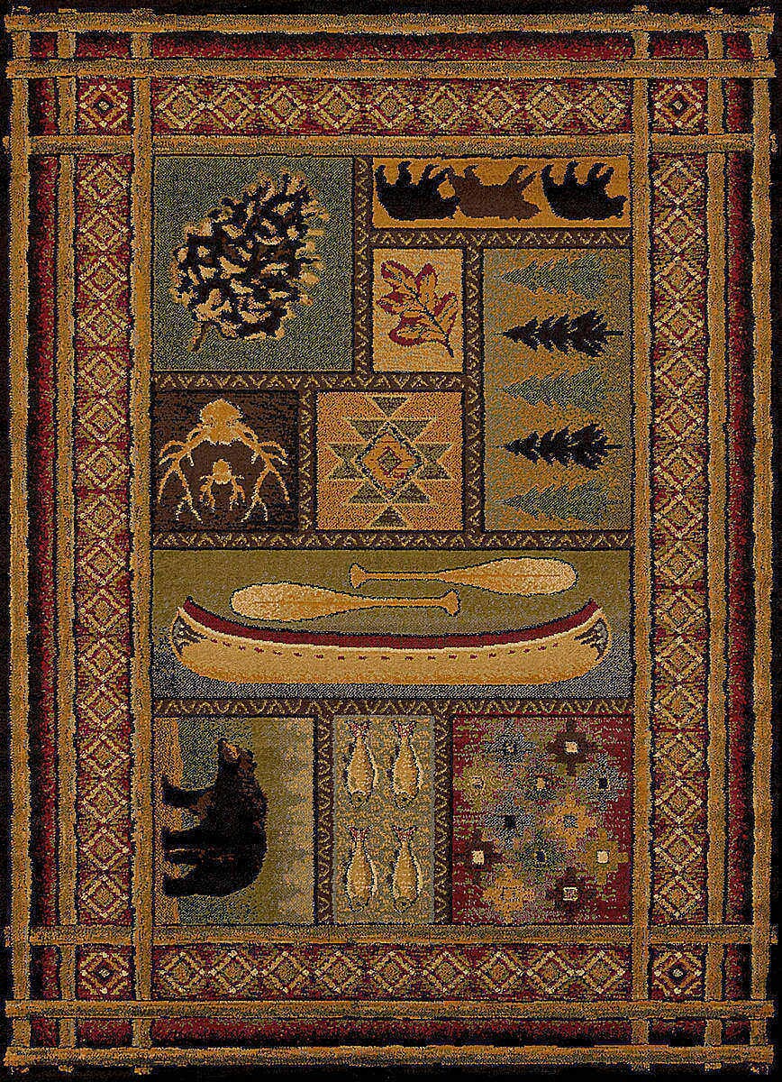 United Weavers Affinity Lodge Canvas Multi (750-01443) Lodge Area Rug