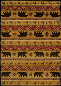 United Weavers Affinity Nordic Bear Spice Multi (750-03353) Lodge Area Rug