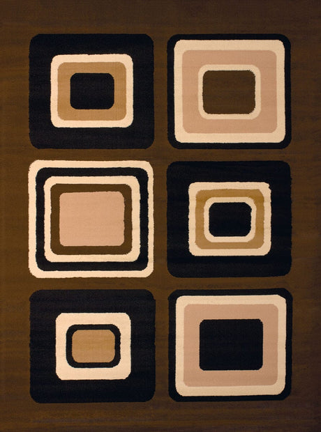 United Weavers Dallas Spaces Brown (851-10350) Geometric Area Rug