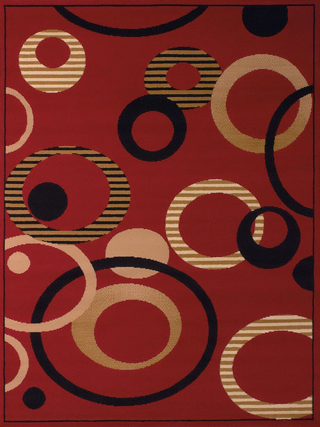 United Weavers Dallas Hip Hop Red (851-10430) Geometric Area Rug