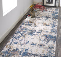 Feizy Cadiz 3891F Ivory/Blue Area Rug