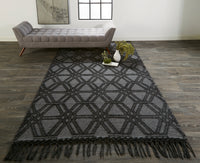 Feizy Phoenix 0807F Gray/Black Area Rug