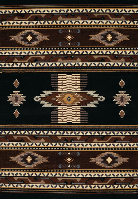 United Weavers Manhattan Phoenix Black (040-36070) Southwestern Area Rug