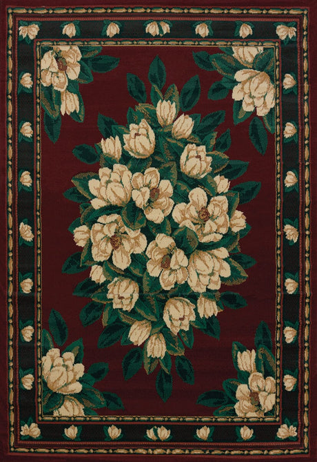 United Weavers Manhattan Magnolia Burgundy (040-37034) Floral / Country Area Rug