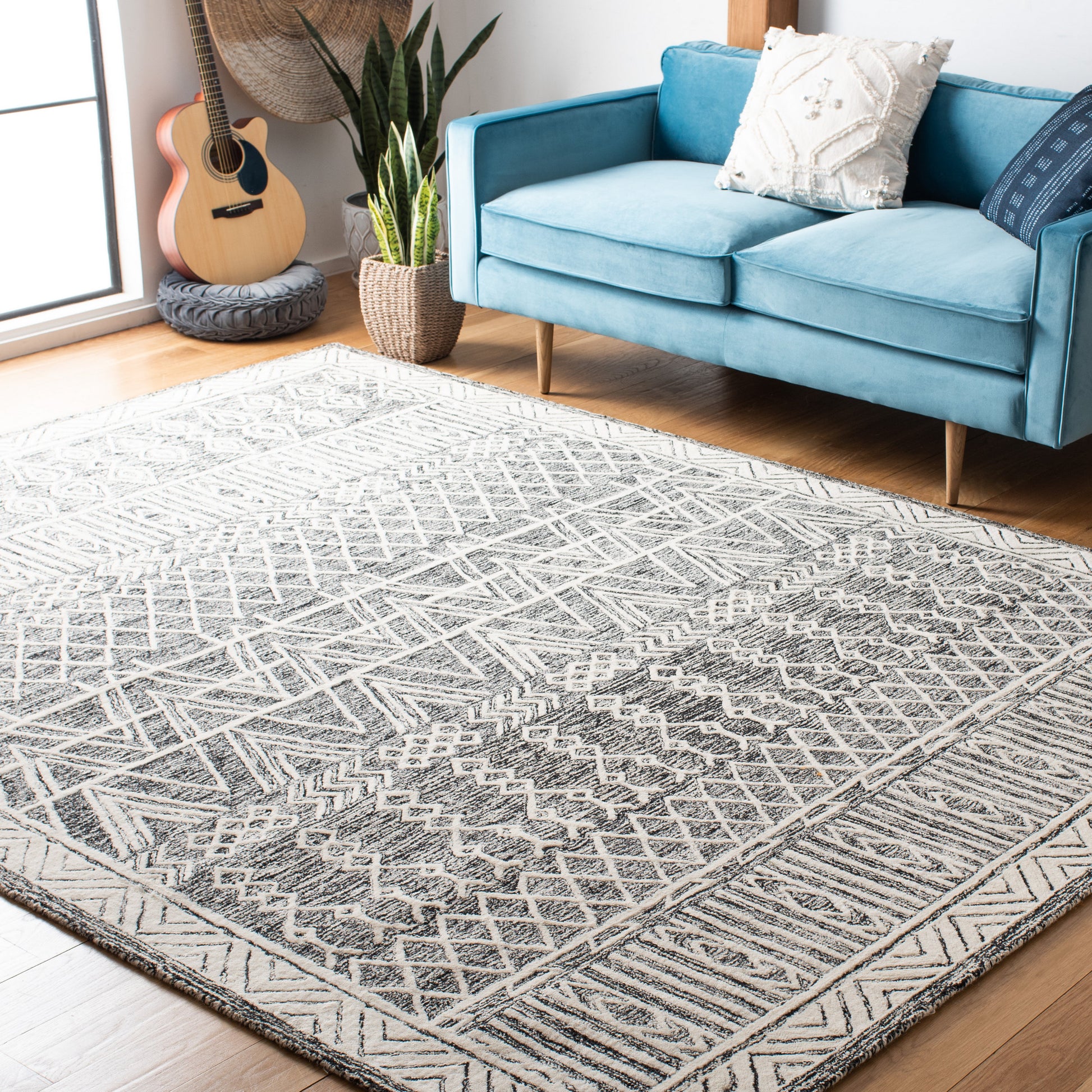 Safavieh Abstract Abt558A Ivory/Black Area Rug