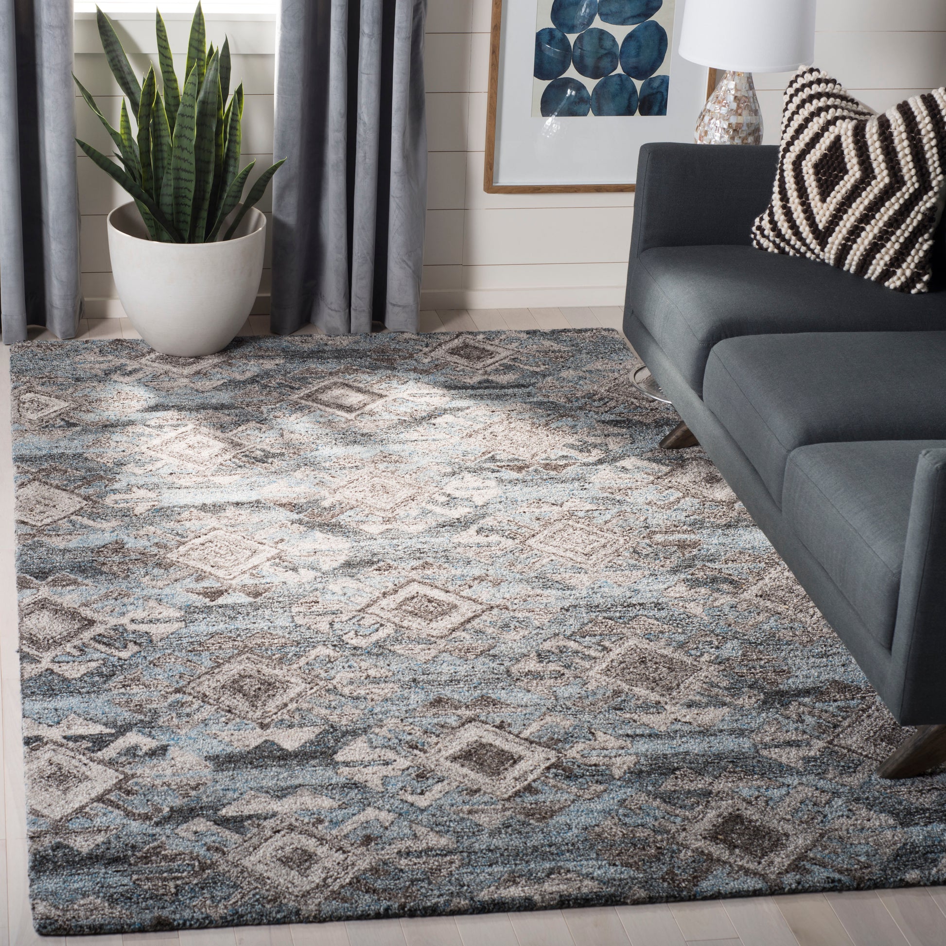 Safavieh Abstract Abt613F Grey/Black Area Rug