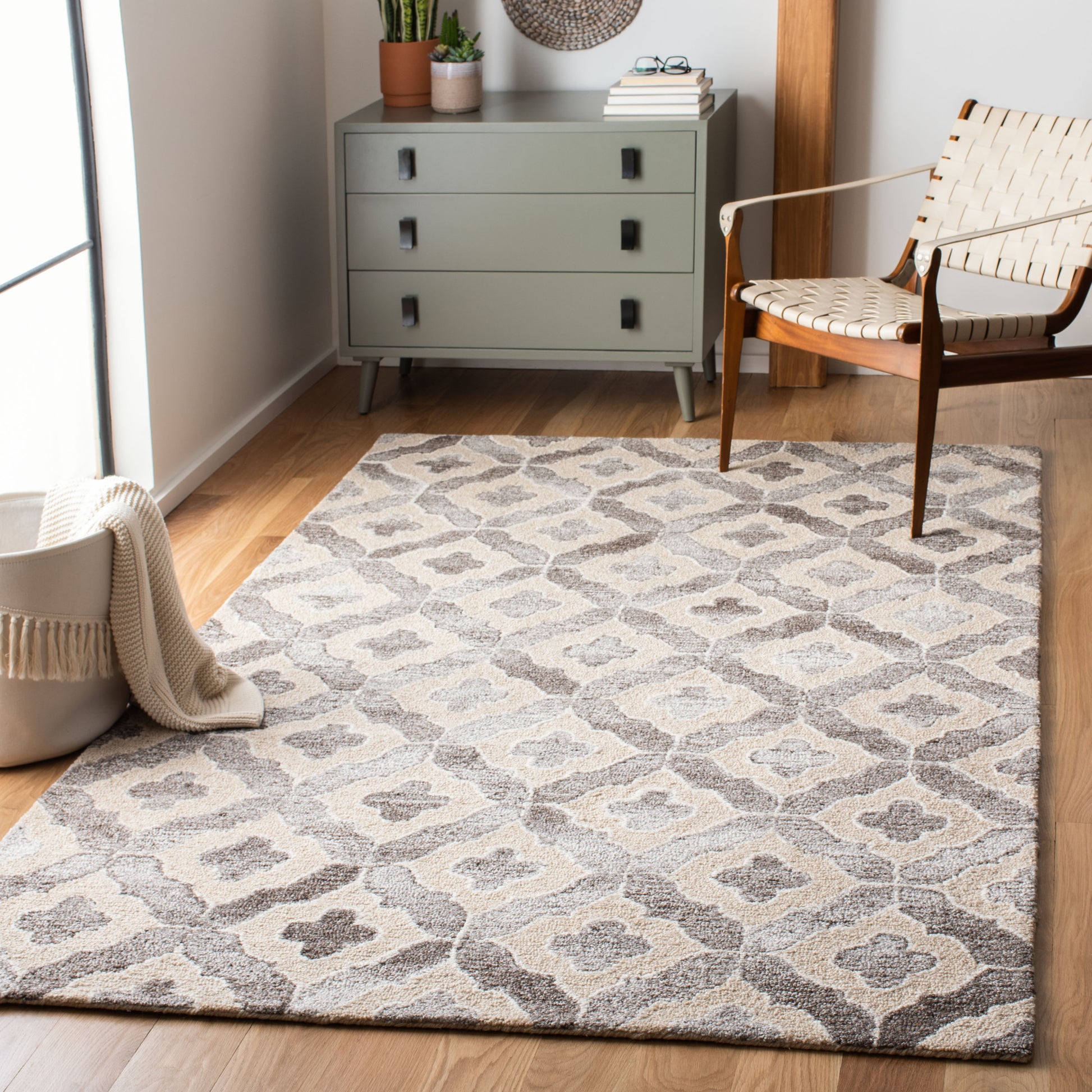 Safavieh Abstract Abt634B Beige/Grey Area Rug