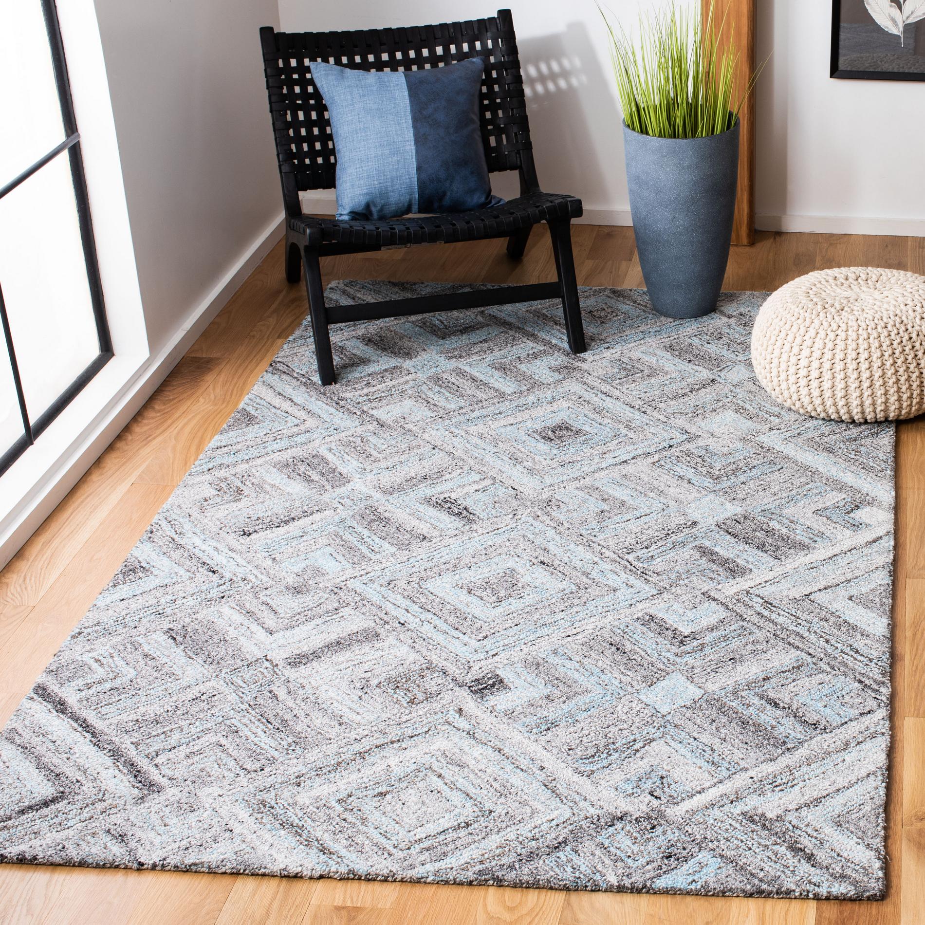 Safavieh Abstract Abt642F Grey/Turquoise Area Rug