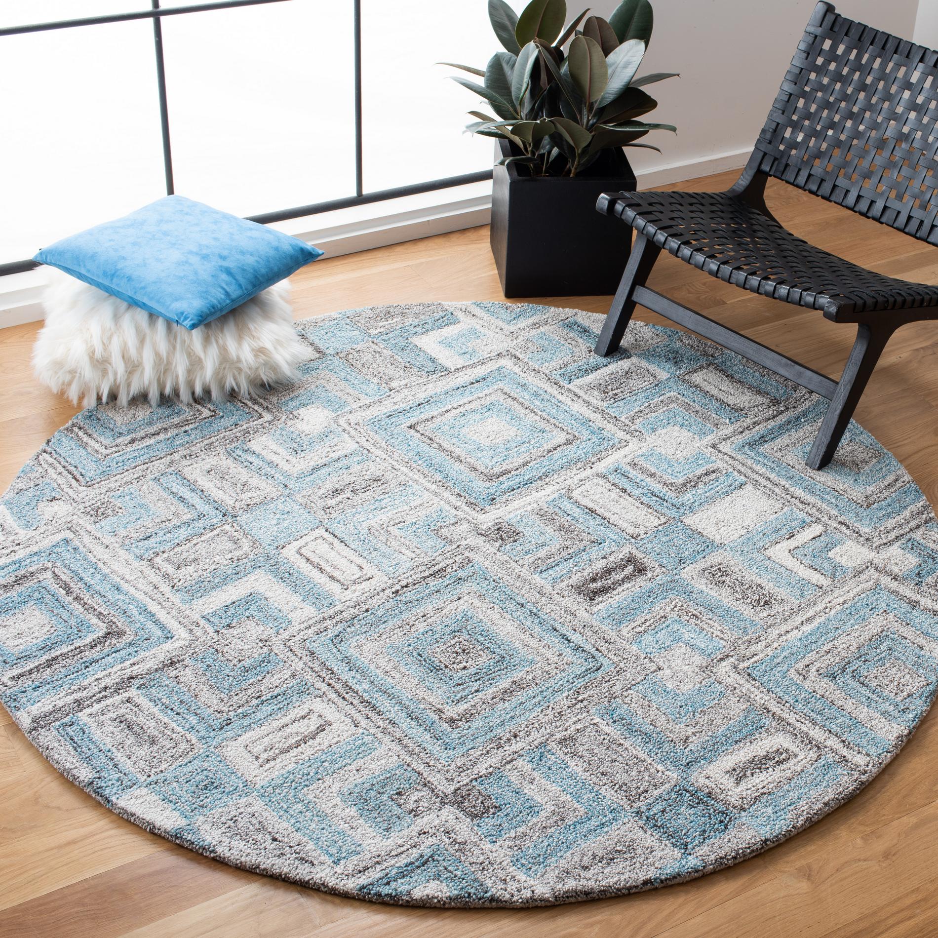 Safavieh Abstract Abt642F Grey/Turquoise Area Rug