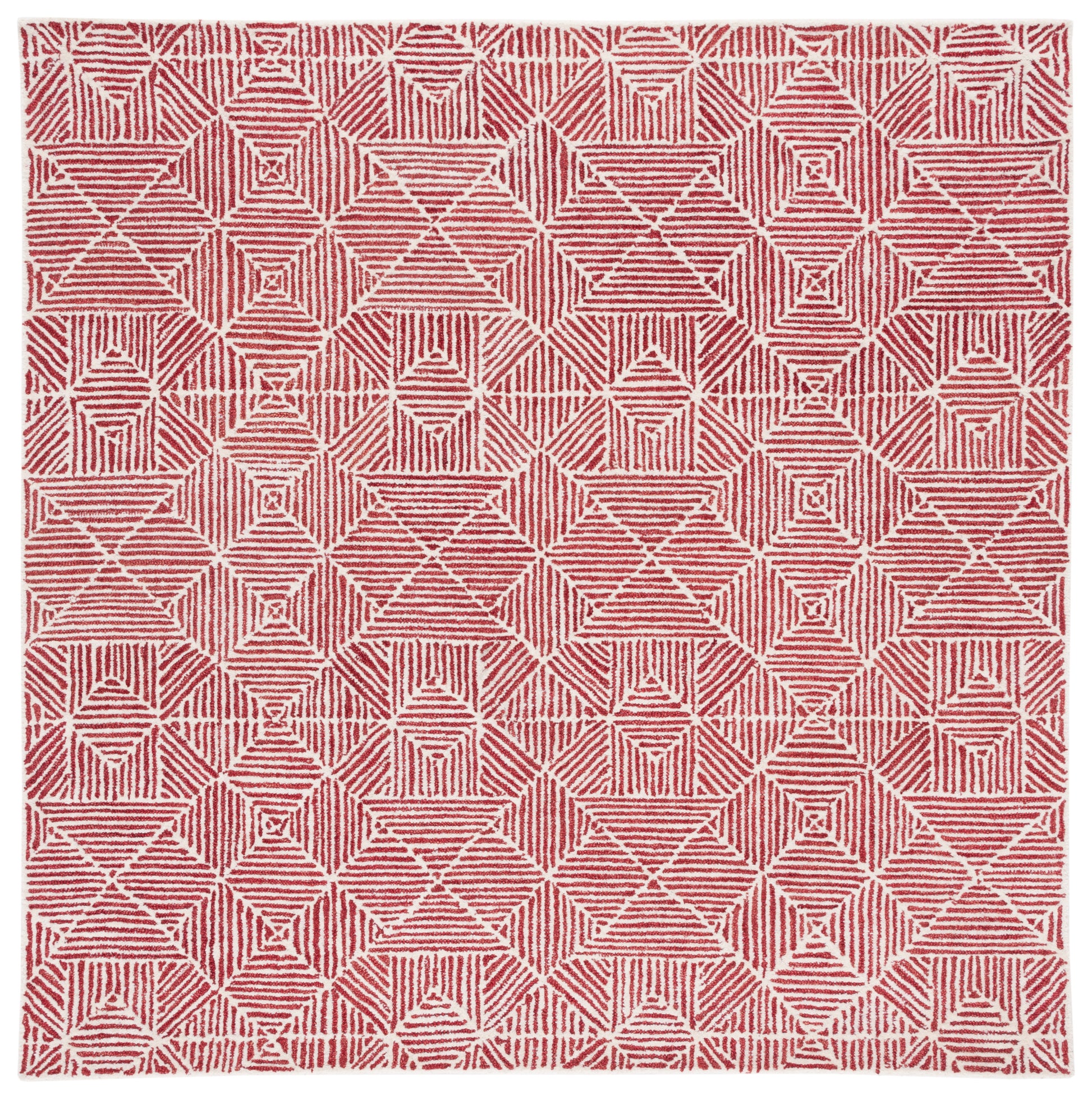 Safavieh Abstract Abt763Q Red/Ivory Area Rug