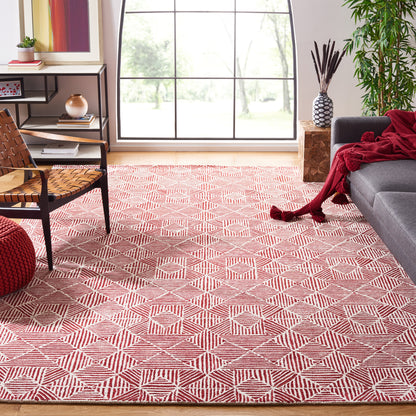 Safavieh Abstract Abt763Q Red/Ivory Area Rug