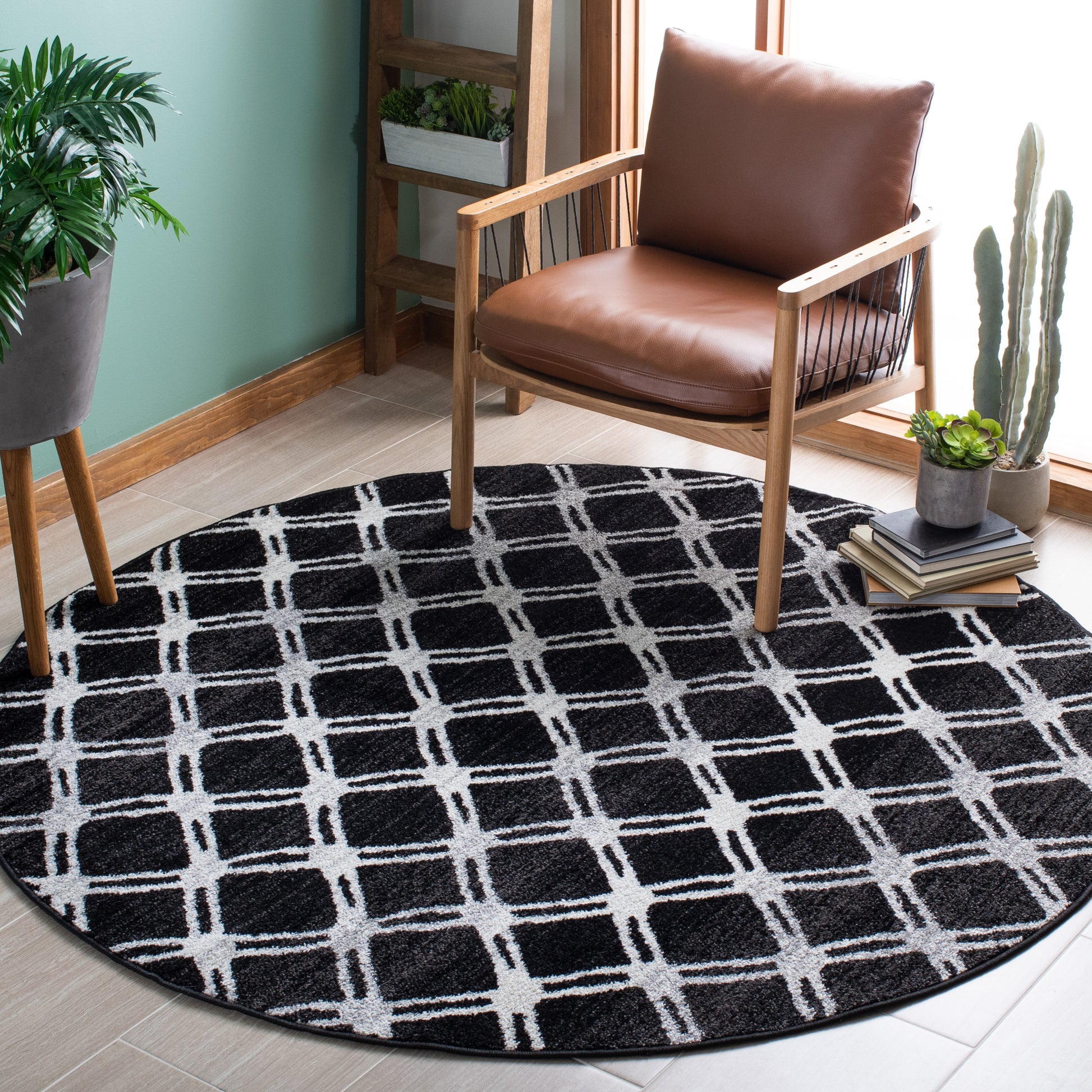 Safavieh Adirondack Adr105F Black/Light Grey Area Rug