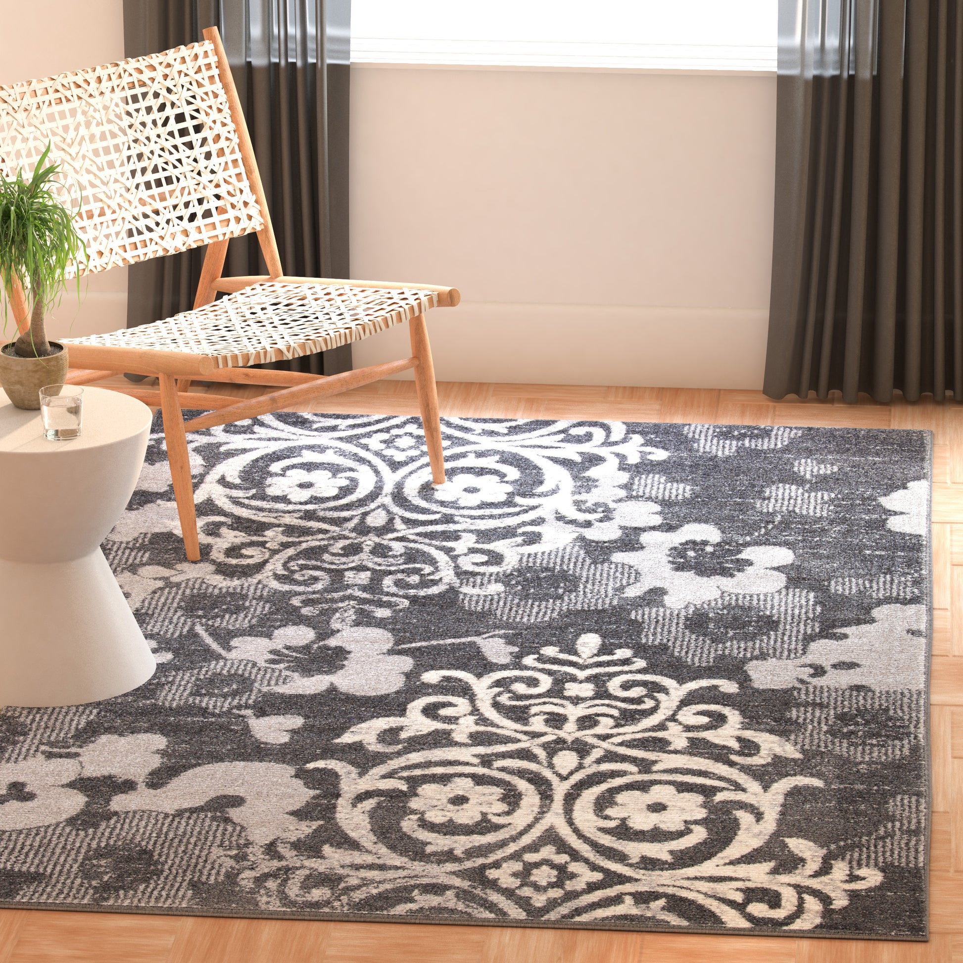 Safavieh Adirondack Adr114H Charcoal/Ivory Area Rug