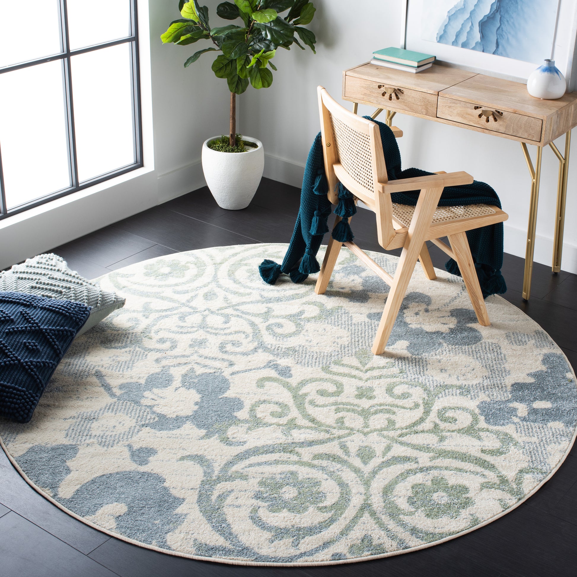 Safavieh Adirondack Adr114M Ivory/Blue Area Rug