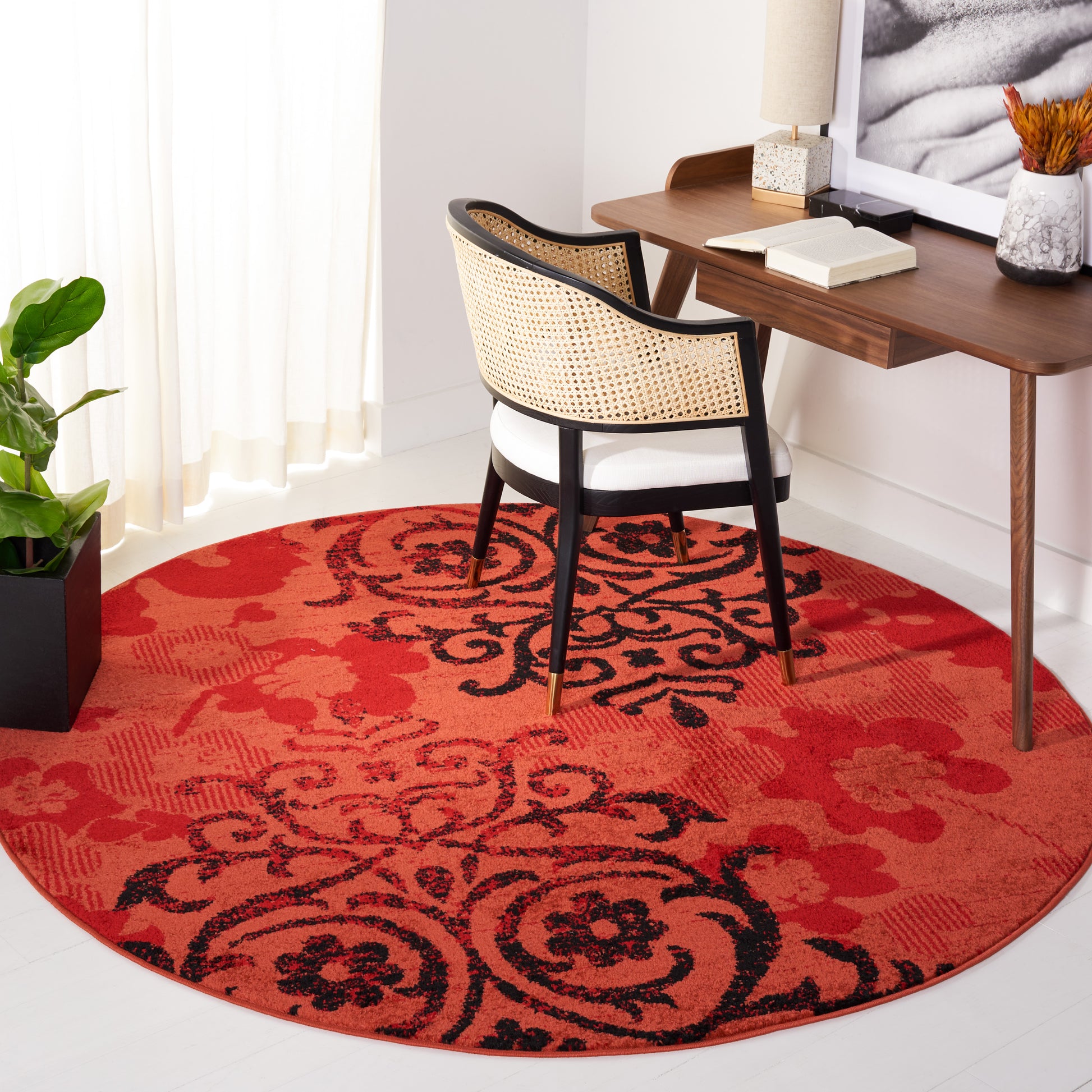 Safavieh Adirondack Adr114P Red/Black Area Rug