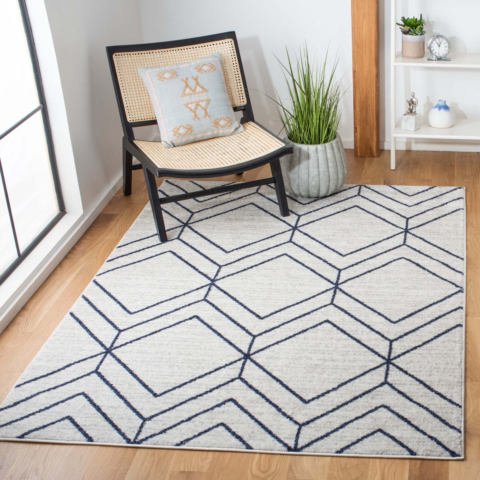 Safavieh Adirondack Adr241N Light Grey/Navy Area Rug