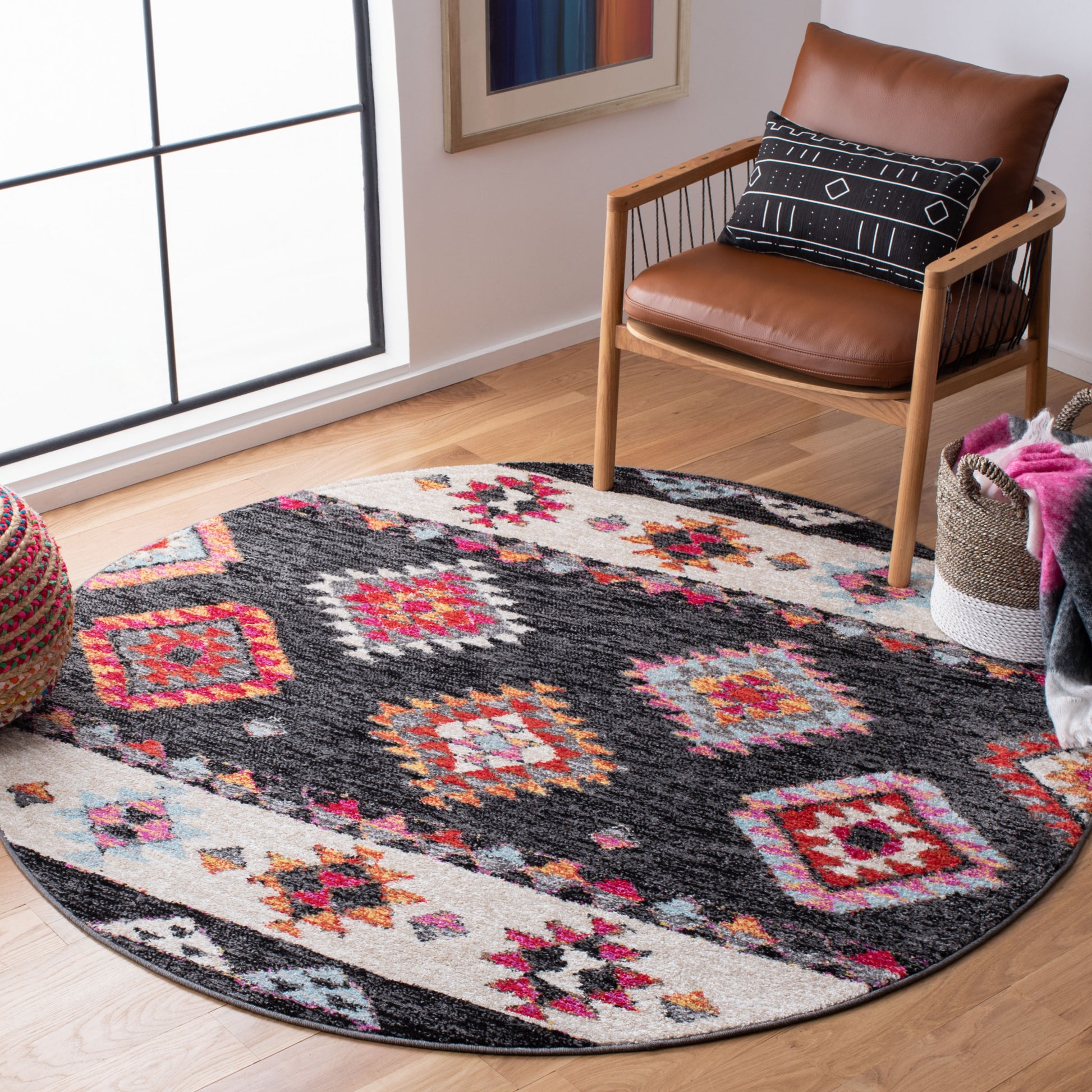 Safavieh Adirondack Adr245Z Black/Red Area Rug