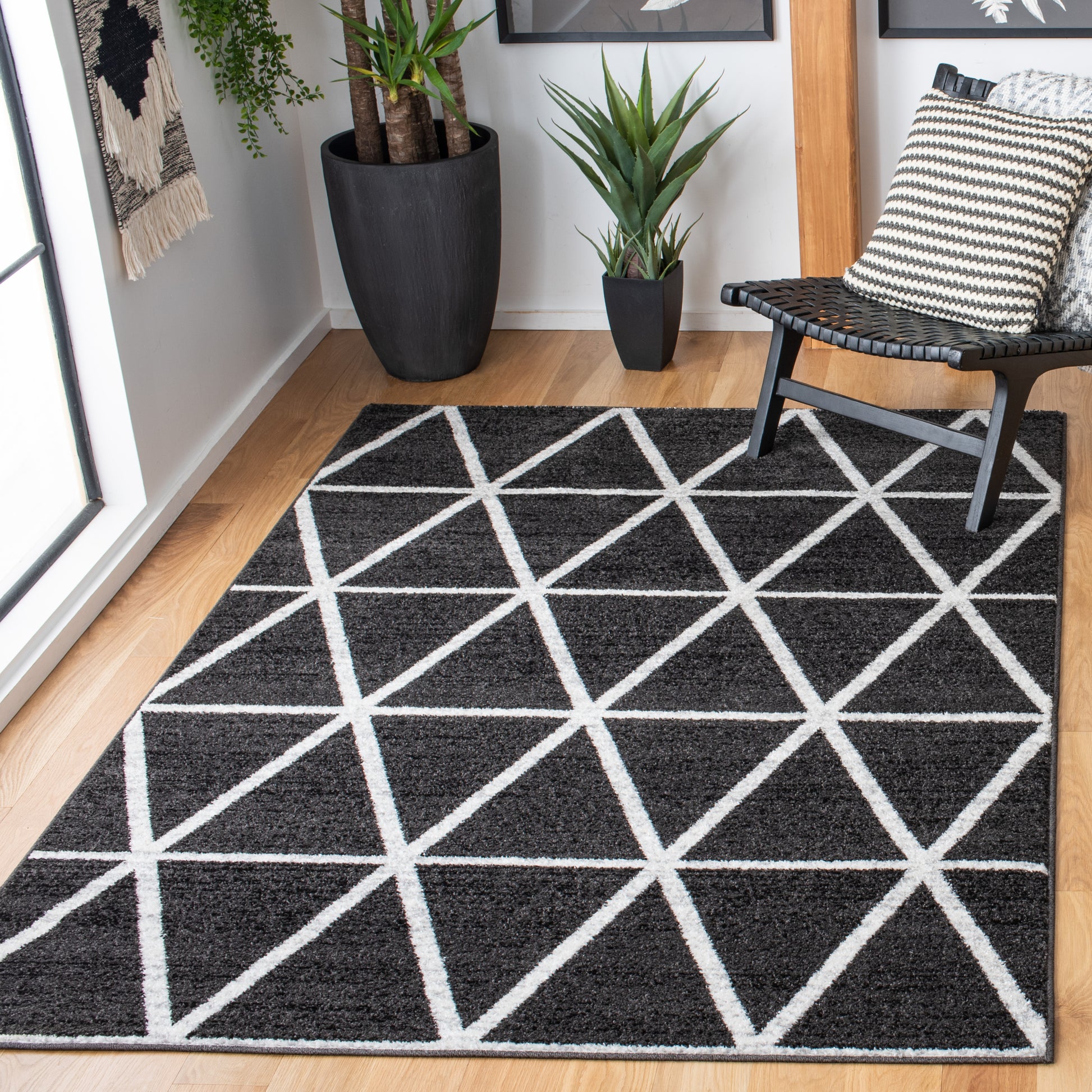 Safavieh Adirondack Adr262G Black/Ivory Area Rug