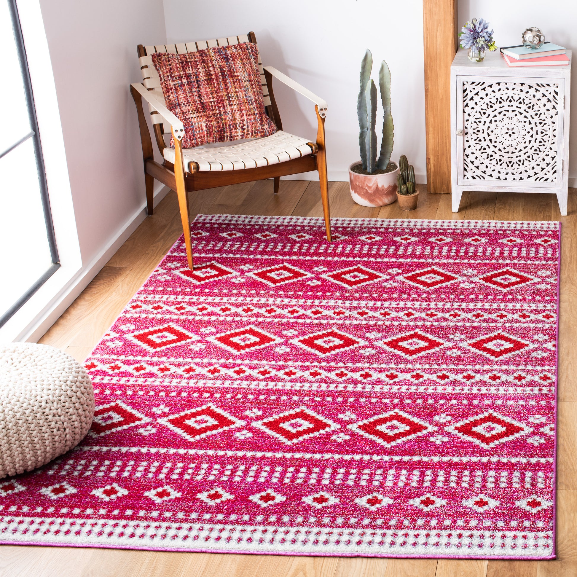 Safavieh Adirondack Adr277R Fuchsia/Ivory Area Rug