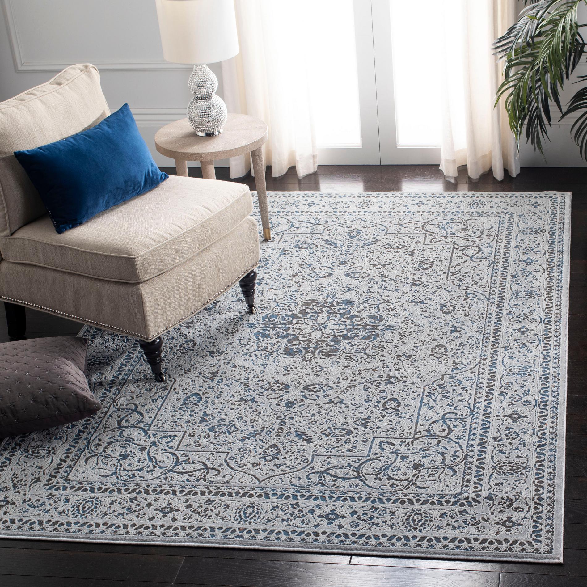 Safavieh Alhambra Alh628F Light Grey/Navy Area Rug