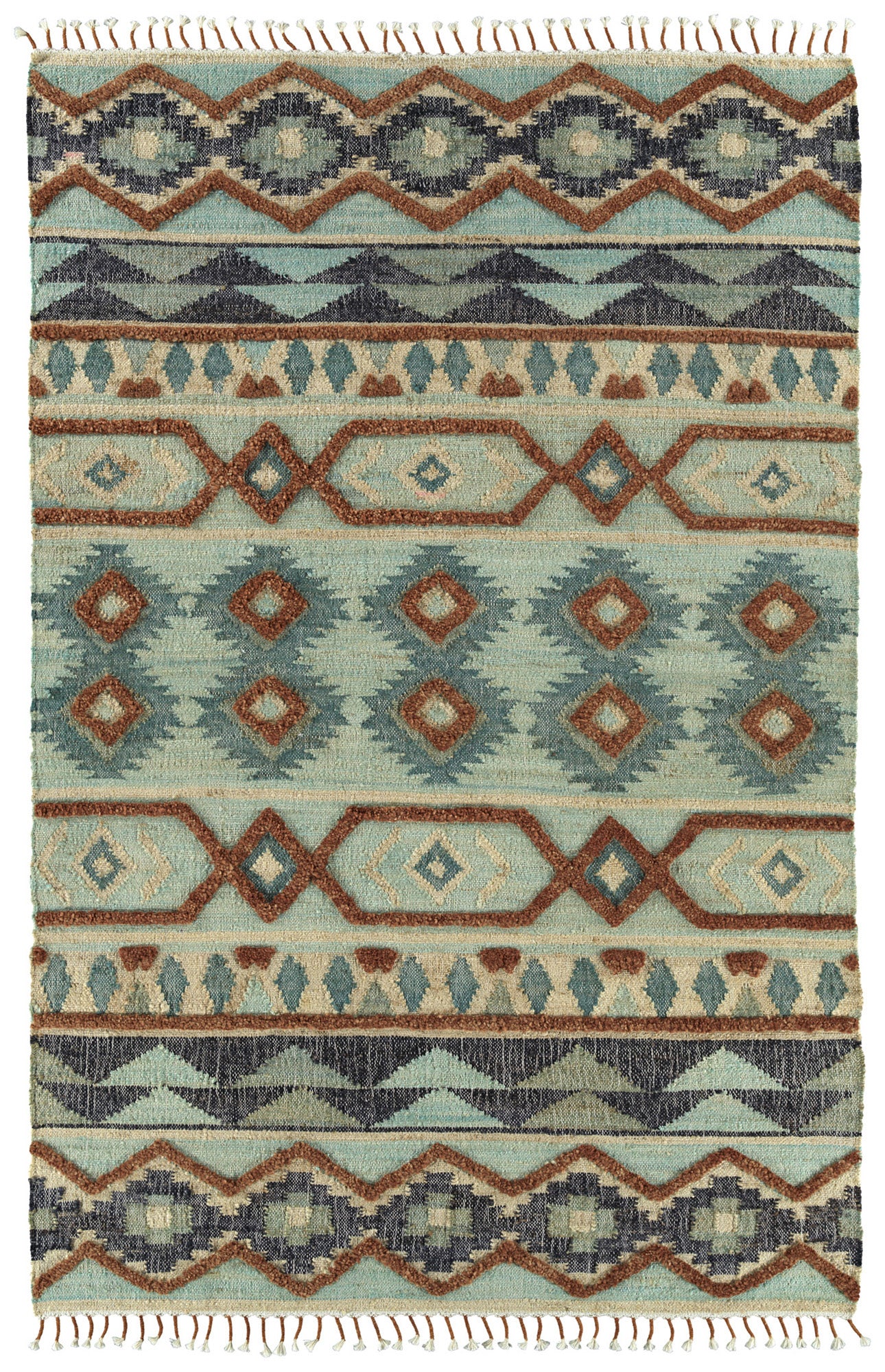 Kaleen Alejandra Alj95-88 Mint, Terracota, Turquoise, Navy Area Rug