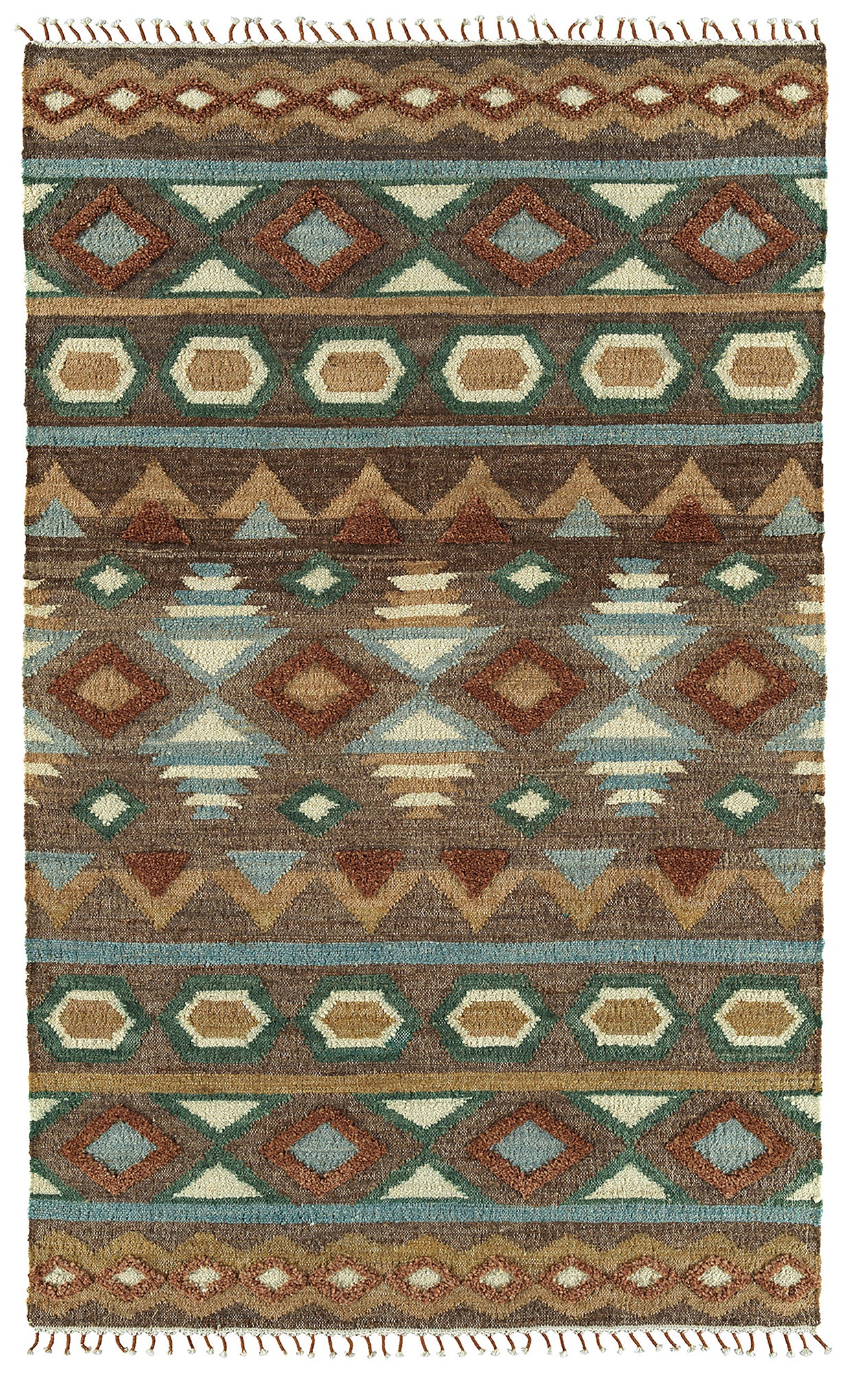 Kaleen Alejandra Alj97-49 Brown, Terracotta, Gold, Emerald Area Rug