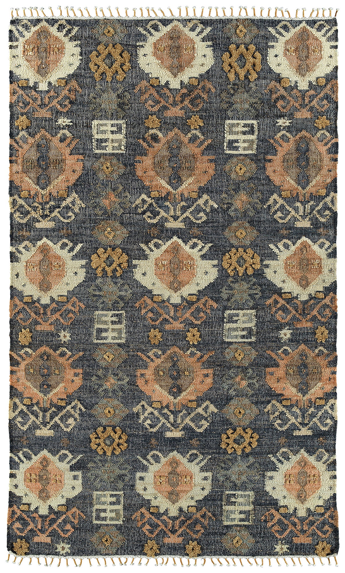 Kaleen Alejandra Alj98-22 Navy, Natural, Spa, Gold Area Rug