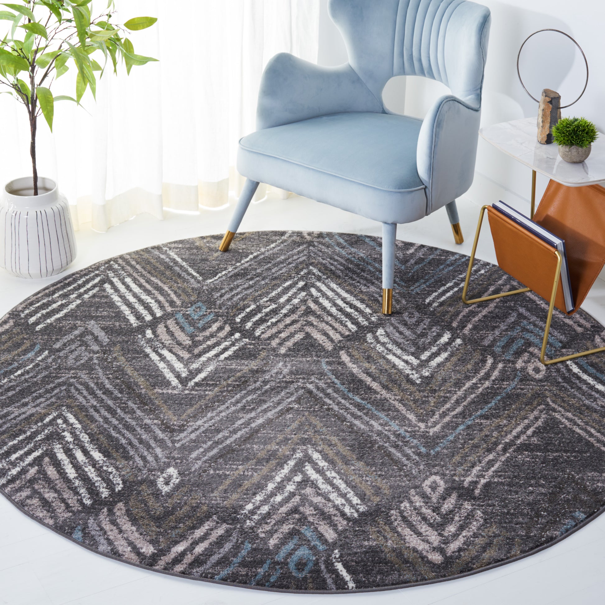 Safavieh Amsterdam Ams110F Dark Grey/Grey Area Rug