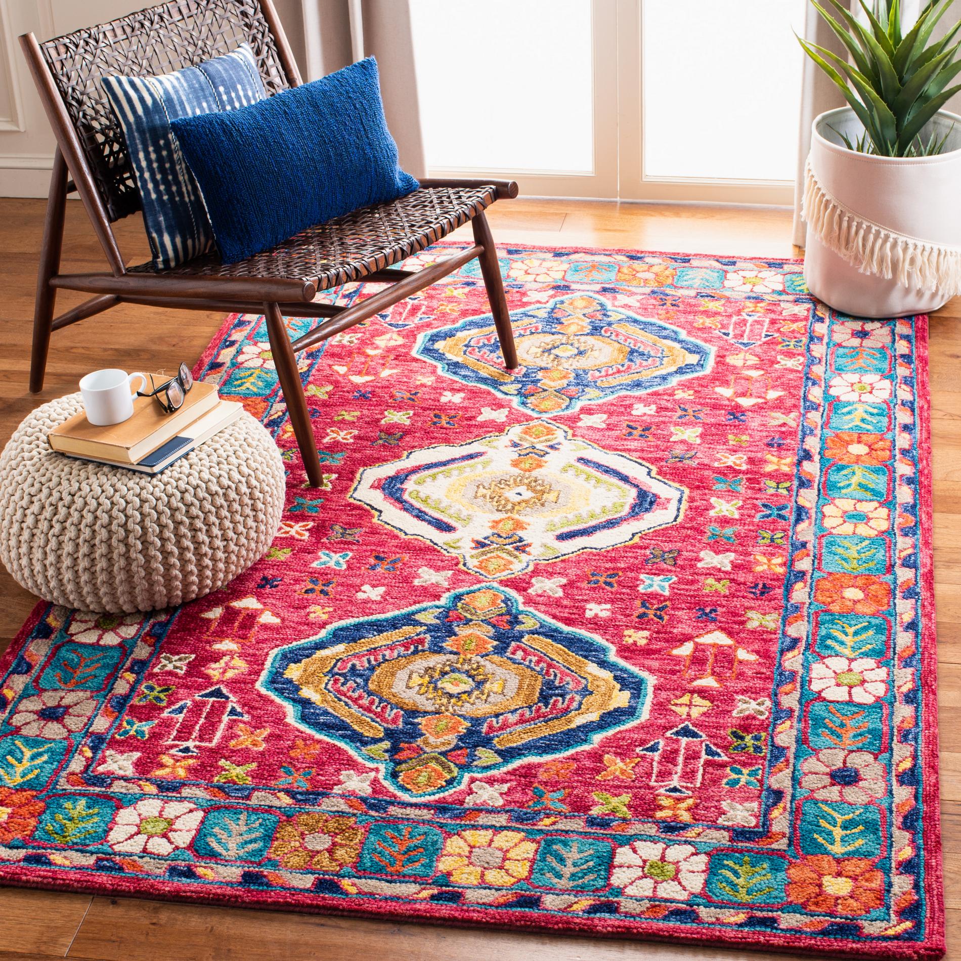 Safavieh Aspen Apn527Q Red/Blue Area Rug