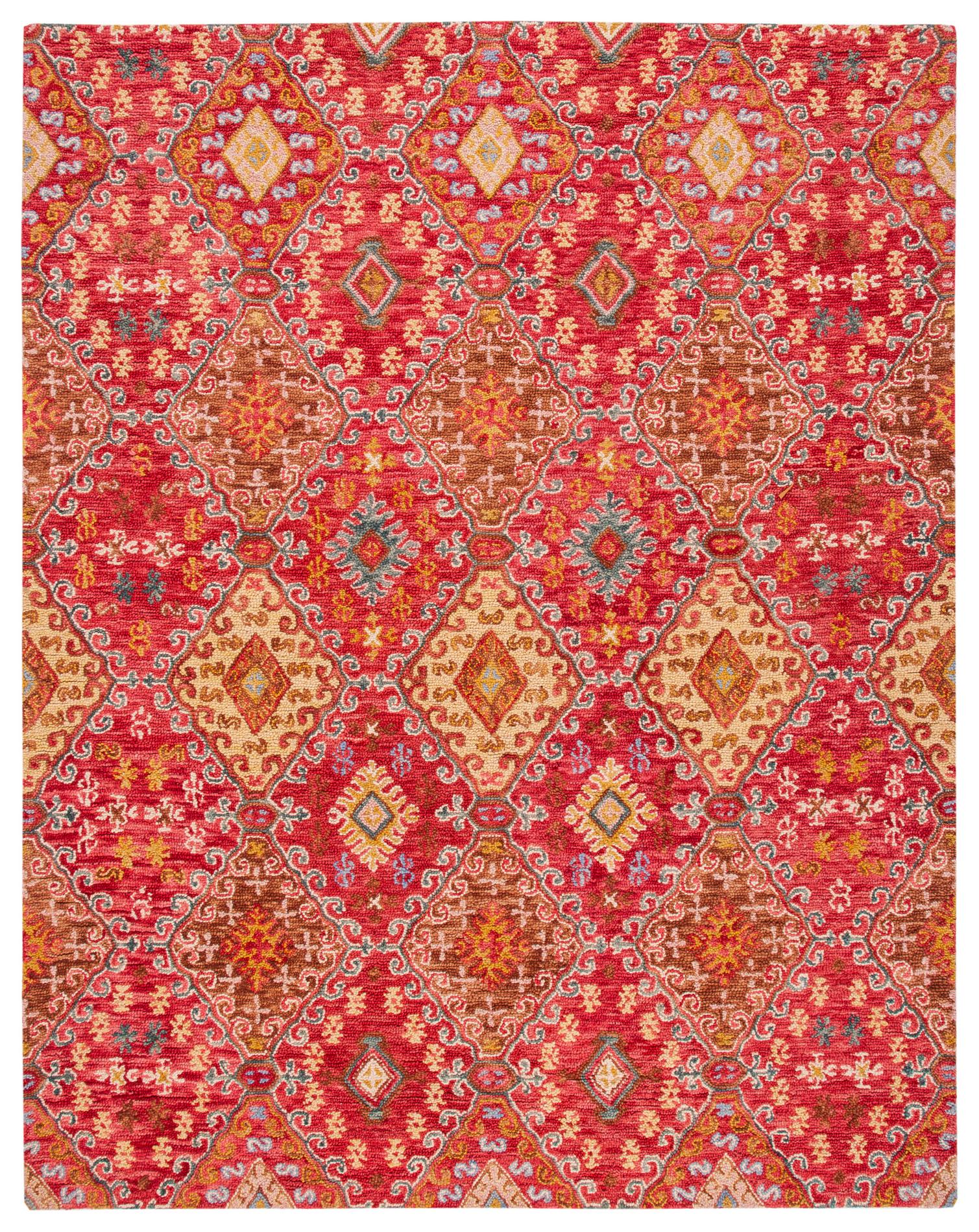 Safavieh Aspen Apn529Q Red/Gold Area Rug