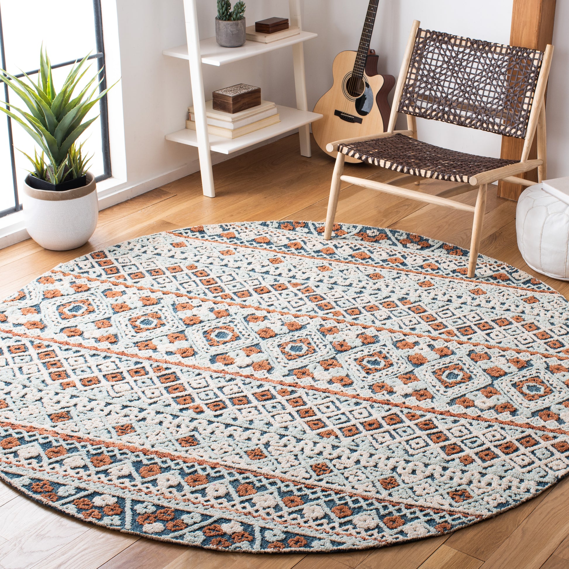 Safavieh Aspen Apn530M Blue/Orange Area Rug