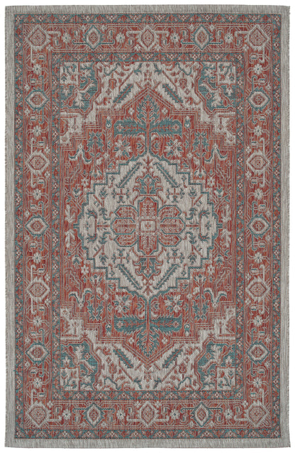 Kaleen Arelow Are01-53 Paprika, Teal, Gray, White Area Rug