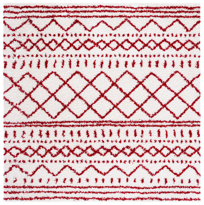 Safavieh Arizona Shag Asg741P Ivory/Red Area Rug