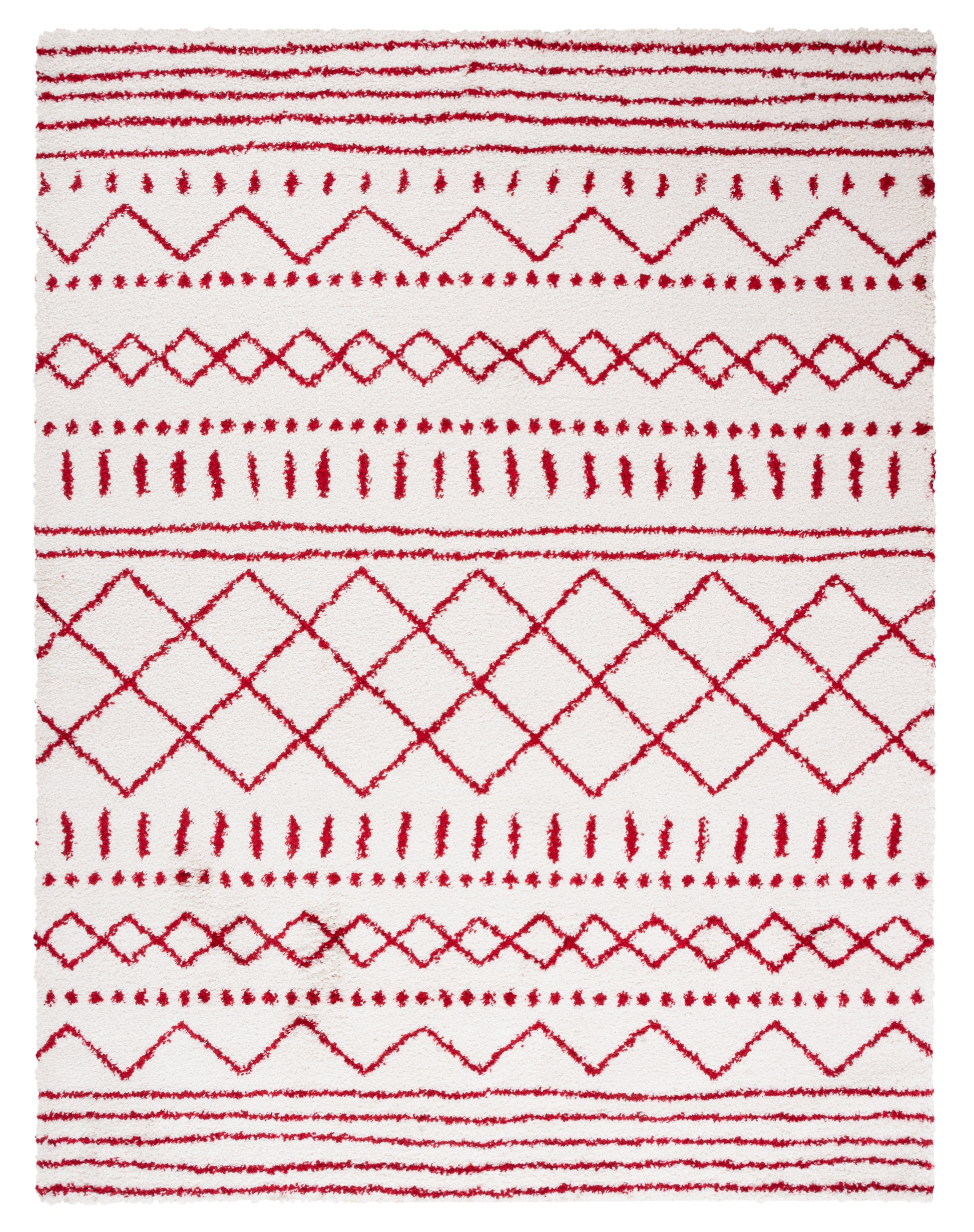 Safavieh Arizona Shag Asg741P Ivory/Red Area Rug